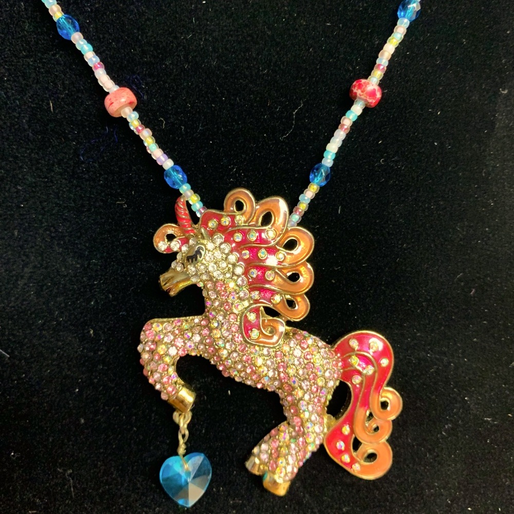 *CUSTOM* Final Price upcycled Betsy Johnson Unicorn choker necklace